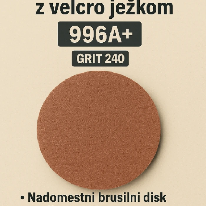 Brusni disk 15cm z velcro ježkom 996A  grit 240